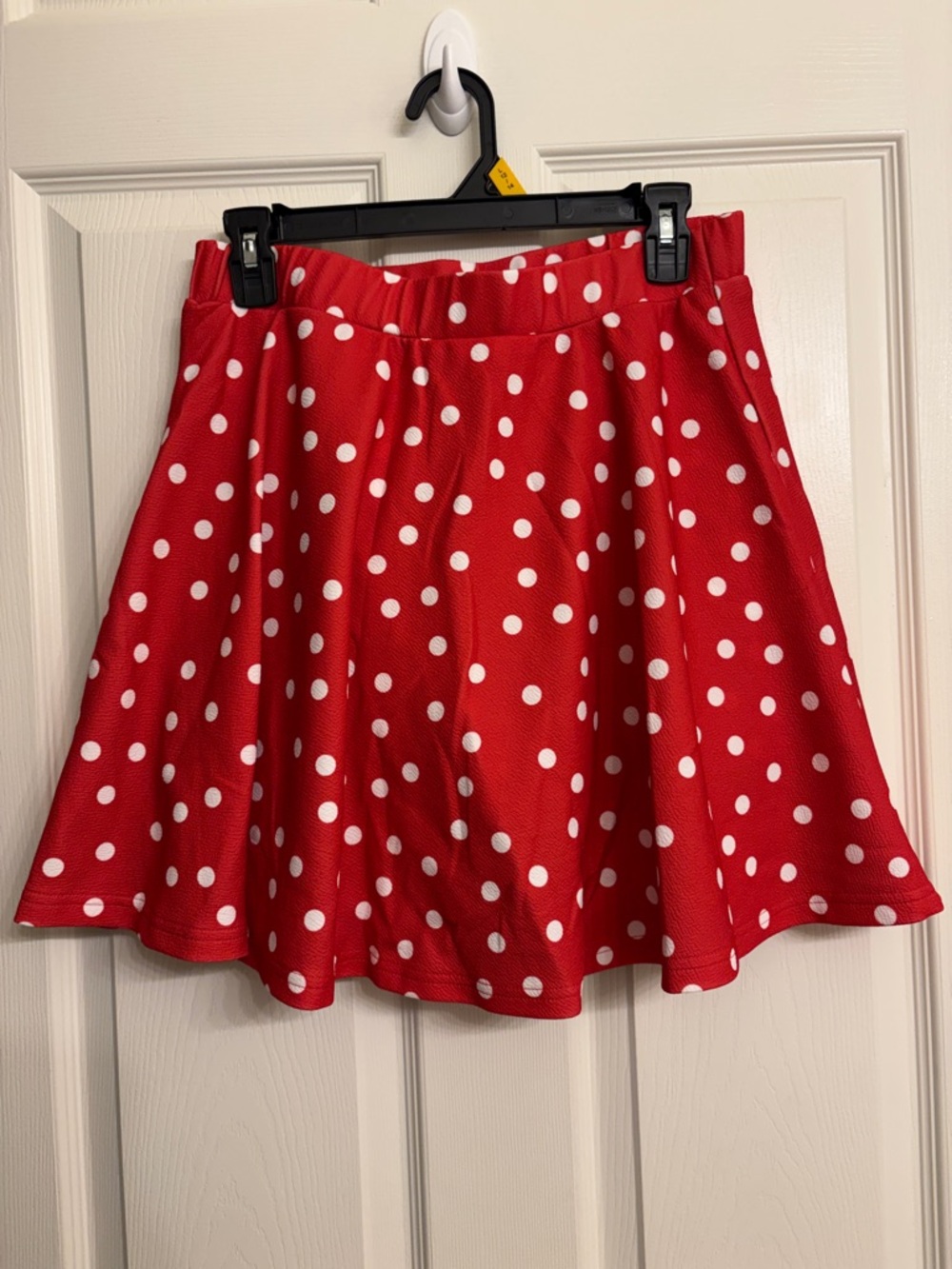 SHEIN Red and White Polka Dot Skater Skirt
